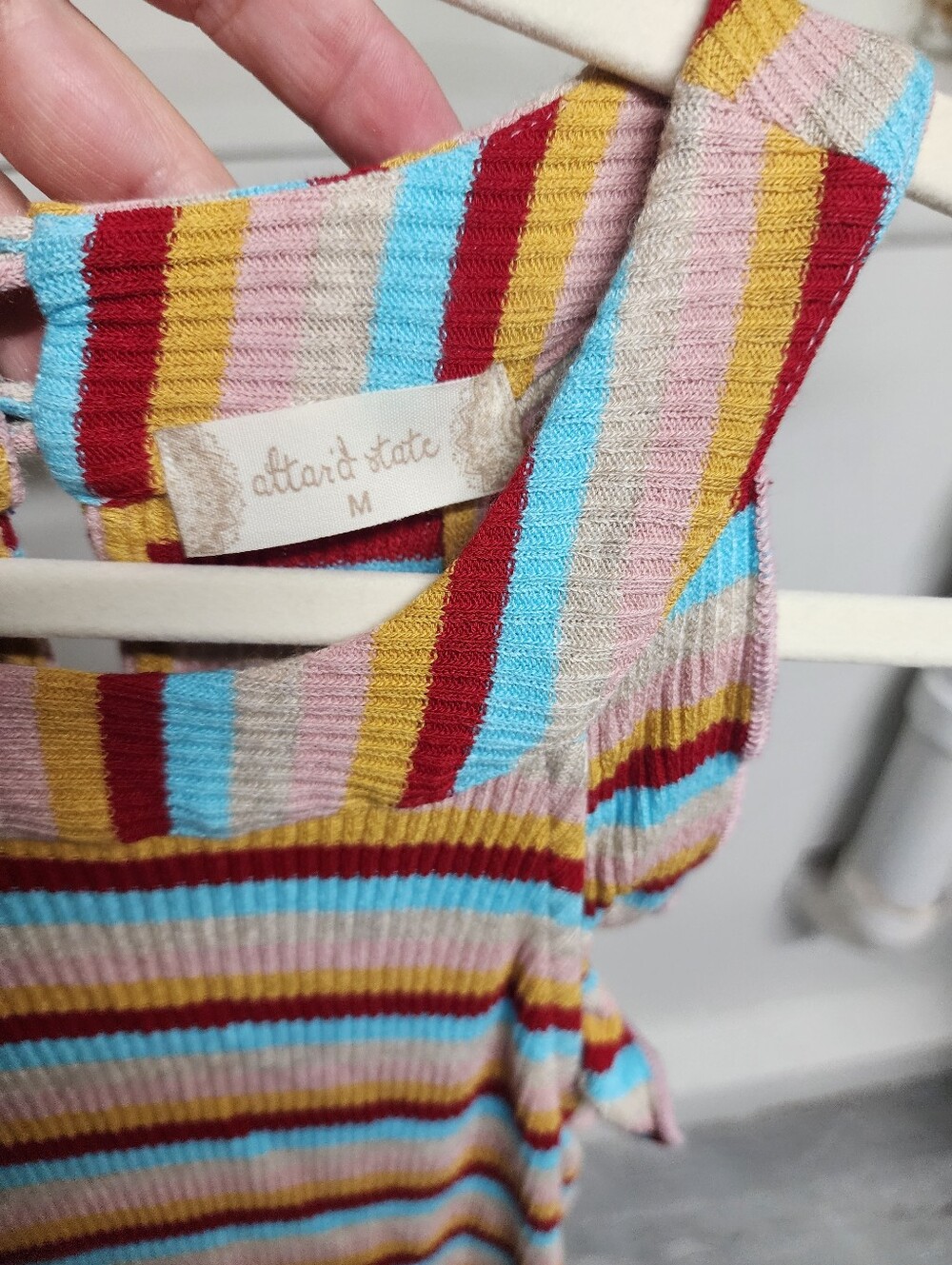 Altar'd State Ripple Sleeve Striped Tank - Picture 2 of 3